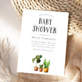 Invitation voor het Baby shower van potte Planten Kaart