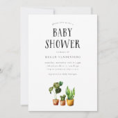 Invitation voor het Baby shower van potte Planten Kaart (Voorkant)