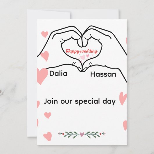 Invitation wedding  kaart (Voorkant)