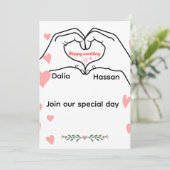 Invitation wedding  kaart (Staand voorkant)