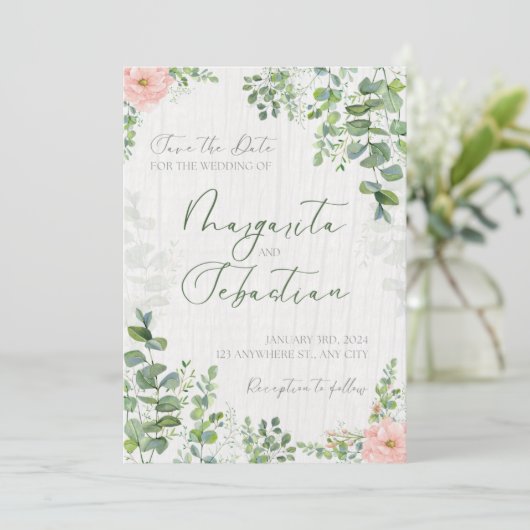 invitation  wedding kaart (Staand voorkant)