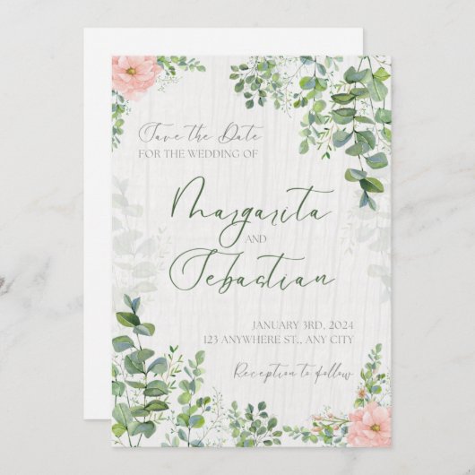 invitation  wedding kaart (Voorkant / Achterkant)