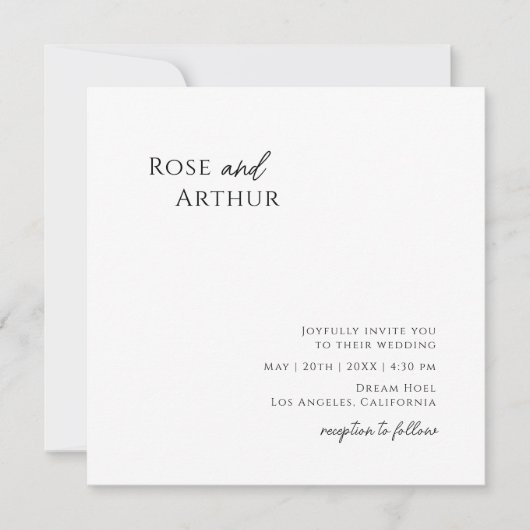 Invitation Whimsical Minimalist Square Kaart (Voorkant)