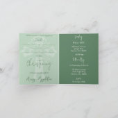 Invitation (write) Floral Cross Baptism Fern Green Feestdagen Kaart (Binnen)