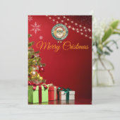 InvitationChristmas Party Invitation with Santa Cl Kaart (Staand voorkant)