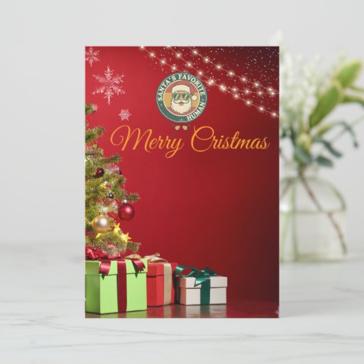 InvitationChristmas Party Invitation with Santa Cl Kaart (Staand voorkant)