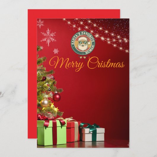 InvitationChristmas Party Invitation with Santa Cl Kaart (Voorkant / Achterkant)