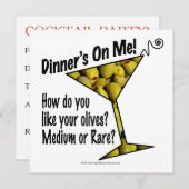 INVITATIONS Dinner's On ME, Olijven? Gemiddeld of  Kaart (Voorkant / Achterkant)