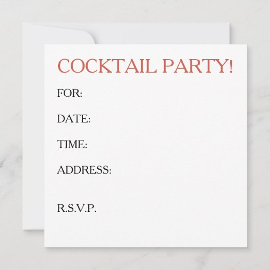 INVITATIONS Dinner's On ME, Olijven? Gemiddeld of  Kaart (Achterkant)