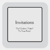 Invitations Vierkante Sticker (Voorkant)