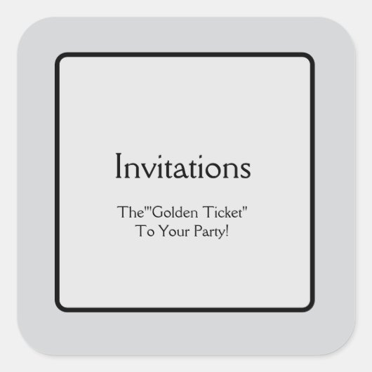 Invitations Vierkante Sticker (Voorkant)