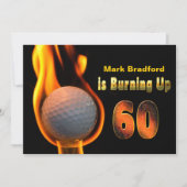 INVITE 60TH BIRTHDAY - GOLF BALL BURNING KAART (Voorkant)