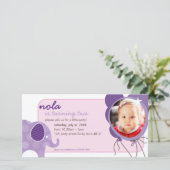 INVITE FOTOCARD: olifant + ballonnen 5 (Staand voorkant)