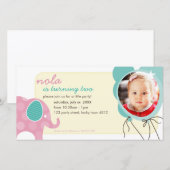 INVITE FOTOCARD: olifant + ballonnen 7 (Voorkant / Achterkant)