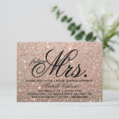 Invite-Roos Gold Glitter BridalShower Toekomst Mrs Kaart (Staand voorkant)