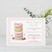 Invite to a Sweet Donut Party Colorful Celebration Kaart (Staand voorkant)