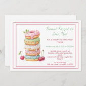 Invite to a Sweet Donut Party Colorful Celebration Kaart (Voorkant / Achterkant)