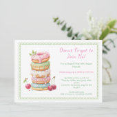Invite to a Sweet Donut Party Colorful Celebration Kaart (Staand voorkant)