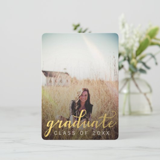 INVITE VAN AFSTUDEERDER AFSTUDEREN KAART (Staand voorkant)