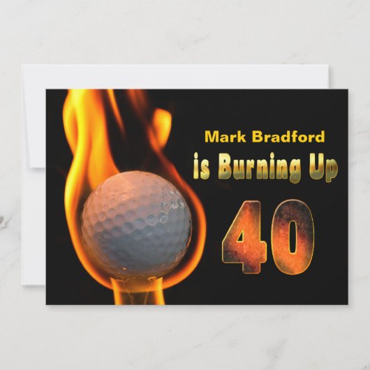 INVITE VAN DE 40E BIEDDAGPARTIJ - GOLF BALL BURNIN KAART (Voorkant)