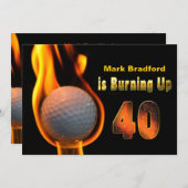 INVITE VAN DE 40E BIEDDAGPARTIJ - GOLF BALL BURNIN KAART (Voorkant / Achterkant)