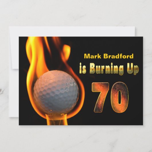 INVITE VAN DE 70E BIEDDAGPARTIJ - GOLF BALL BURNIN KAART (Voorkant)