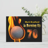 INVITE VAN DE 70E BIEDDAGPARTIJ - GOLF BALL BURNIN KAART (Staand voorkant)