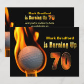 INVITE VAN DE 70E BIEDDAGPARTIJ - GOLF BALL BURNIN KAART (Voorkant / Achterkant)