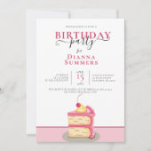 INVITE VAN DE GROTE DAG, PINK CAKE ART KAART (Voorkant)