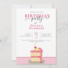 INVITE VAN DE GROTE DAG, PINK CAKE ART KAART