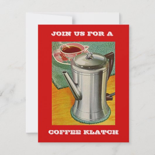 INVITE VAN DE PRESIDENTATIEPARTIJ VAN Retro COFFEE Kaart (Voorkant)