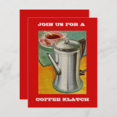 INVITE VAN DE PRESIDENTATIEPARTIJ VAN Retro COFFEE Kaart (Voorkant / Achterkant)