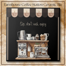 Inviting Black Farmhouse Coffee Station Decorative Tegeltje