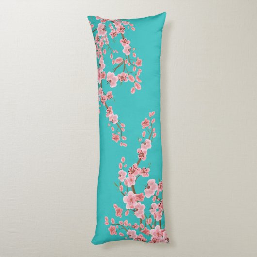 Inviting Cherry Blossom Garden Lichaamskussen (Achterkant (Verticaal))