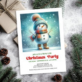 Inviting funny snowman invite holiday editable kaart