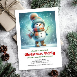 Inviting funny snowman invite holiday editable kaart