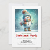 Inviting funny snowman invite holiday editable kaart (Voorkant)