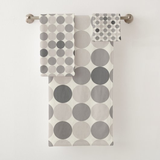 Inviting Gray Circle Bath Towel Set Bad Handdoek (Insitu)