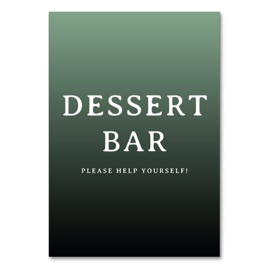 Inviting Green Gradient Dessert Bar Sign Kaart (Voorkant)