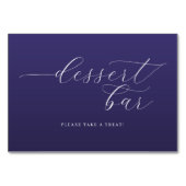 Inviting Purple Cursive Dessert Bar Sign Kaart (Achterkant)