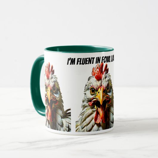 Invloed in vogeltaal mok (Voorkant links)