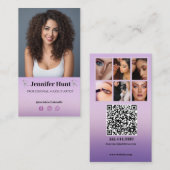 Invloed, minimalistische social media make-up arti visitekaartje (Voorkant / Achterkant)