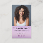 Invloed, minimalistische social media make-up arti visitekaartje (Voorkant)