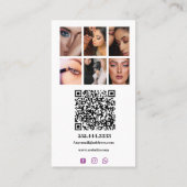 Invloed, minimalistische social media make-up arti visitekaartje (Achterkant)