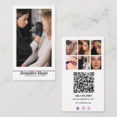 Invloed, minimalistische social media make-up arti visitekaartje (Voorkant / Achterkant)