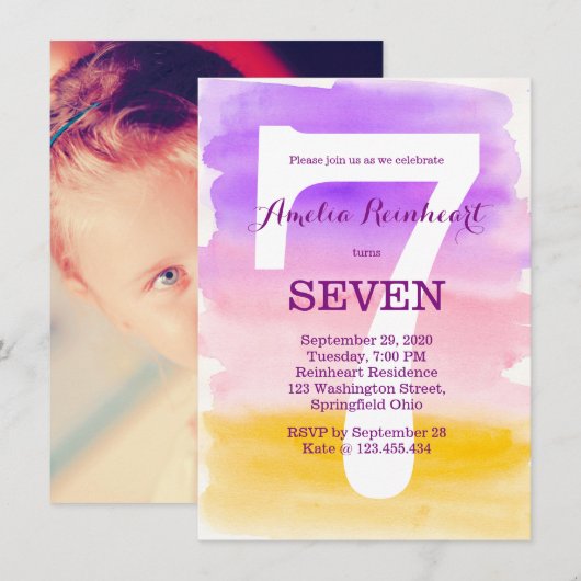 Invloed van de Waterverf van de verjaardagspartij  Kaart (Voorkant / Achterkant)