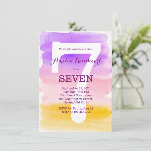 Invloed van de Waterverf van de verjaardagspartij  Kaart (Staand voorkant)