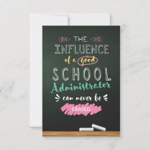 Invloed van een beheerder van een goede school bedankkaart