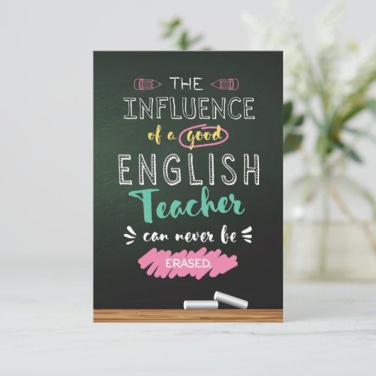 Invloed van een goede Engelse leraar Bedankkaart (Staand voorkant)