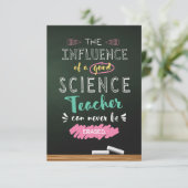Invloed van een goede leraar wetenschap bedankkaart (Staand voorkant)